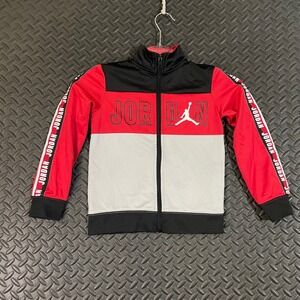 Air Jordan Red Black Gray Athletic‎ Full Zip Track Jacket Kids Youth Size Small